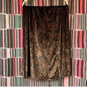 Susan Graver Black and Brown Paisley Pencil Skirt